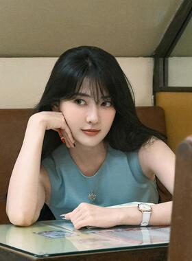 首发！白色橄榄树梁洁宋冉同款橄榄树项链S925纯银锁骨链轻奢高级