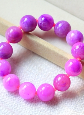 ◆环姿艳逸，美艳不可方物◆艳冠群芳艳色舒俱莱14mm大珠径手链