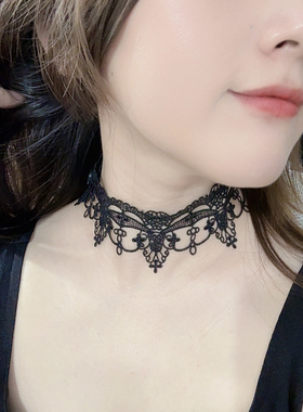 原创设计蕾丝花边项圈颈圈颈链白色公主领娃娃领