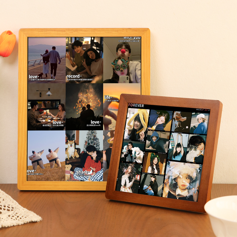 相框洗照片定制diy打印加做成相册摆台情人节纪念生日礼物高级感 - 图0