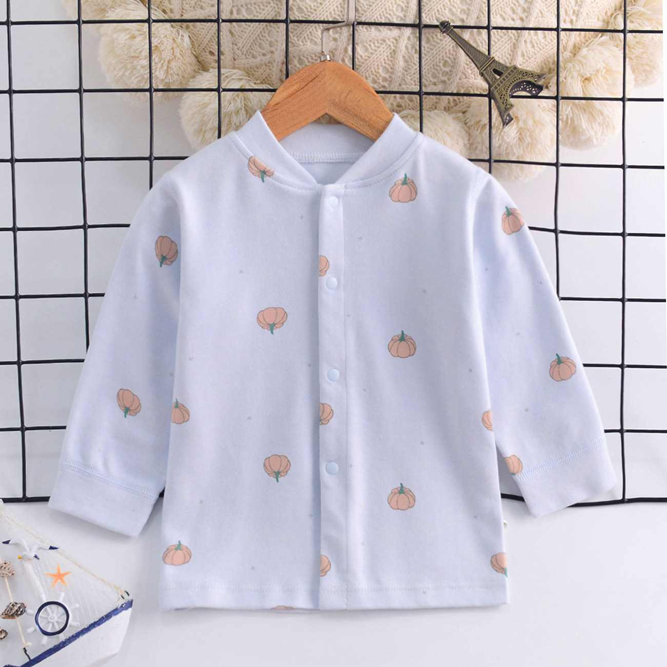 春秋婴乐岛宝宝彩棉开衫上衣纯棉内衣男女婴儿童加厚打底秋衣睡衣,淘宝优惠券,粉丝福利购,淘宝优惠卷