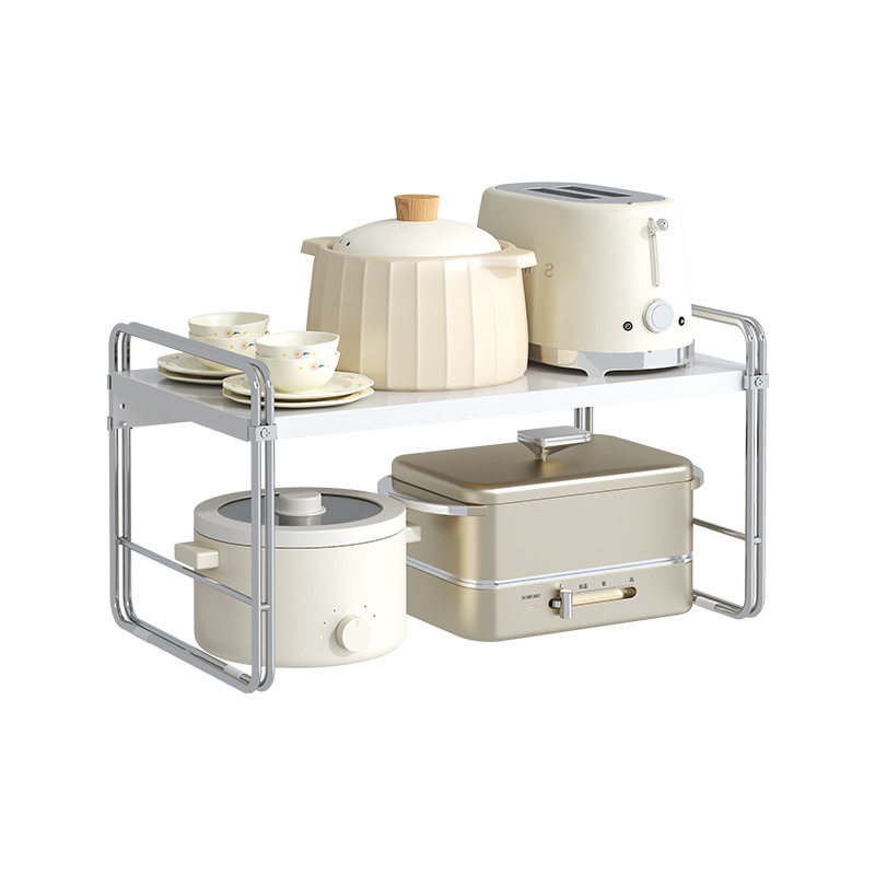 厨房纯色桌面置物架台面分层收纳隔板架子橱柜内锅具调料收纳架子,淘宝优惠券,粉丝福利购,淘宝优惠卷