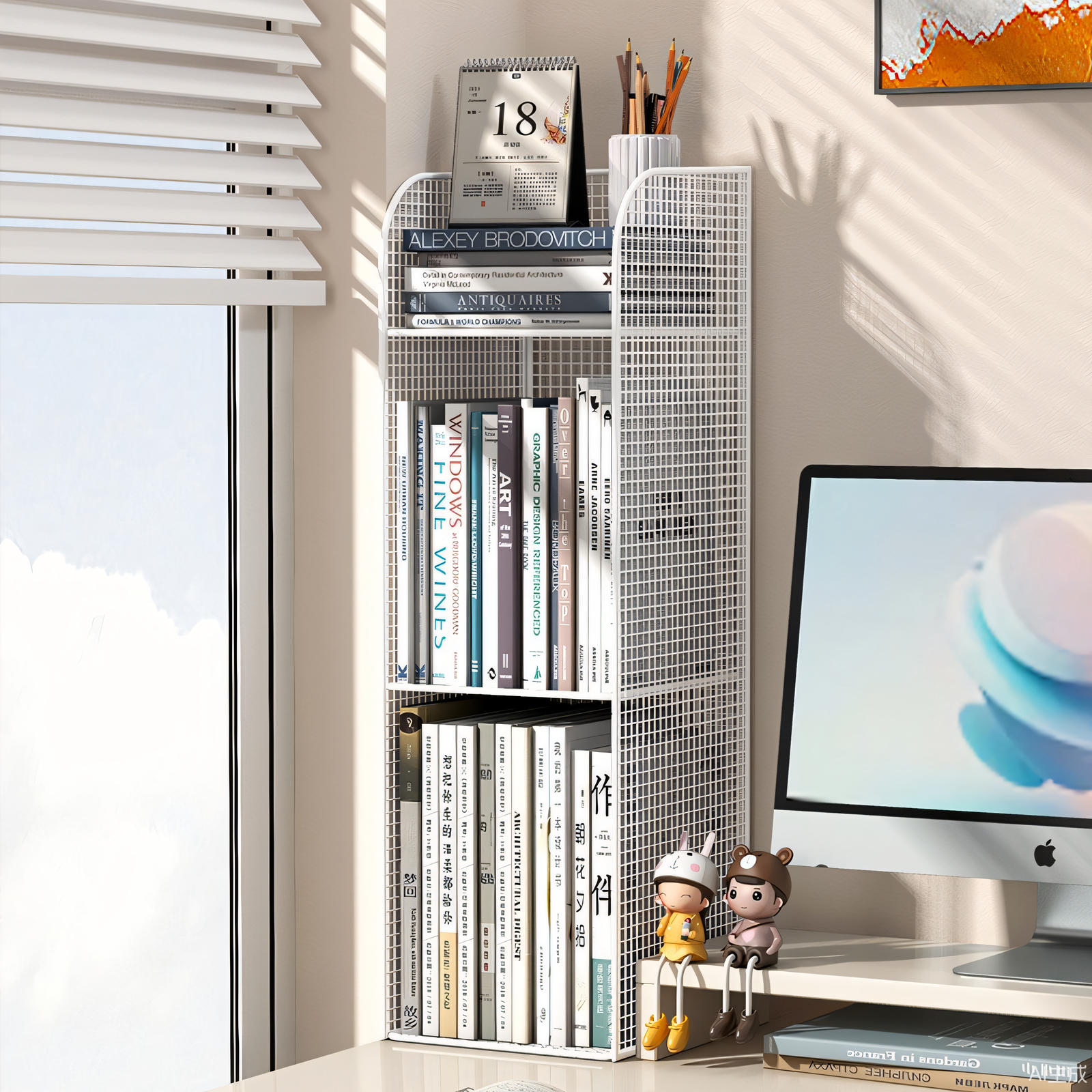 桌面书架书桌收纳置物架办公桌上简易书柜书本转角夹缝窄柜省空间,淘宝优惠券,粉丝福利购,淘宝优惠卷