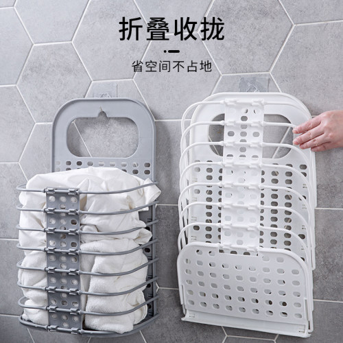 居家家可折叠脏衣篮浴室挂墙脏衣篓卫生间放衣服神器脏衣服收纳筐 - 图2