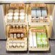 Kitchen pull-out dish storage rack cream color drawer type