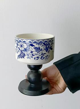 法式高脚杯冰淇淋杯高颜陶瓷杯