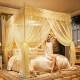 Bold encrypted bracket mosquito net three-door palace