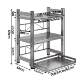 Kitchen pull-out microwave storage rack countertop three layers