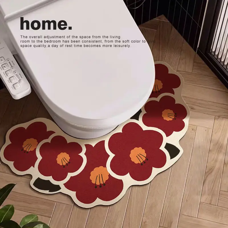 家用卫生间马桶垫硅藻泥吸水速干家用防滑脚垫浴室垫厕所弧形垫子,淘宝优惠券,粉丝福利购,淘宝优惠卷