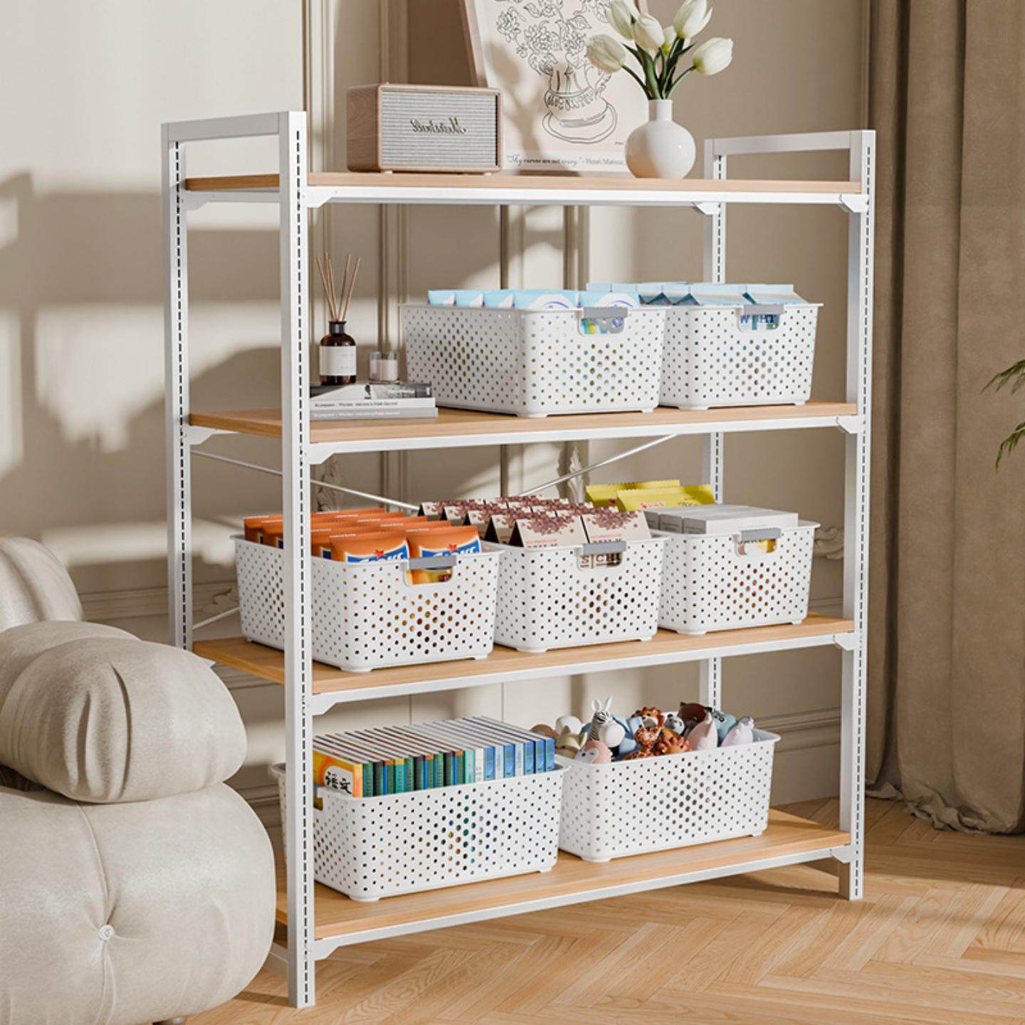 【直播专享】五个装塑料收纳筐桌面厨房杂物收纳框玩具零食收纳盒,淘宝优惠券,粉丝福利购,淘宝优惠卷