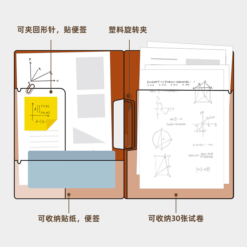 A4文件袋透明塑料加厚大容量试卷收纳夹学生用档案资料袋文件夹包 - 图3