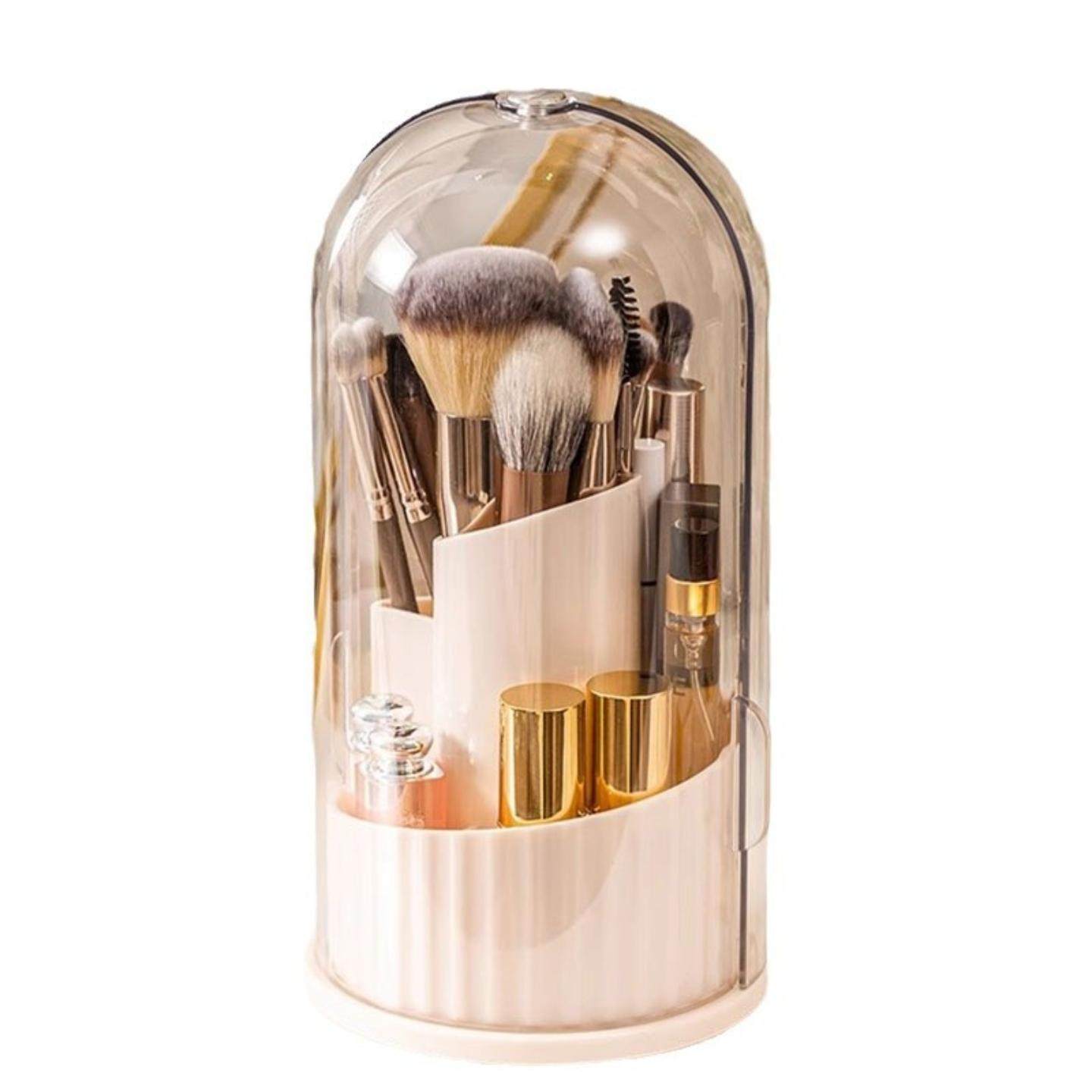 化妆刷收纳筒旋转防尘梳妆台化妆品收纳盒口红眼影置物架桌面笔筒,淘宝优惠券,粉丝福利购,淘宝优惠卷
