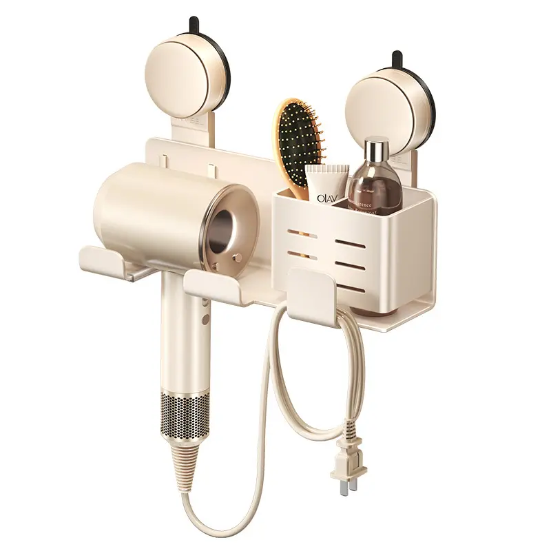 吸盘牙刷置物架子免打孔吹风机一体支架卫生间浴室挂墙牙具漱口杯,淘宝优惠券,粉丝福利购,淘宝优惠卷