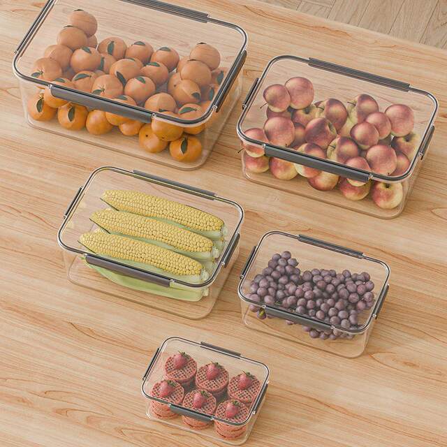 Fresh vegetables sorting storage refrigerator transparent food