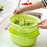 Домашняя двойная -слоя -набор для мытья корзина для мытья корзина, дренирующая корзина дома кухонная корзина для мыть