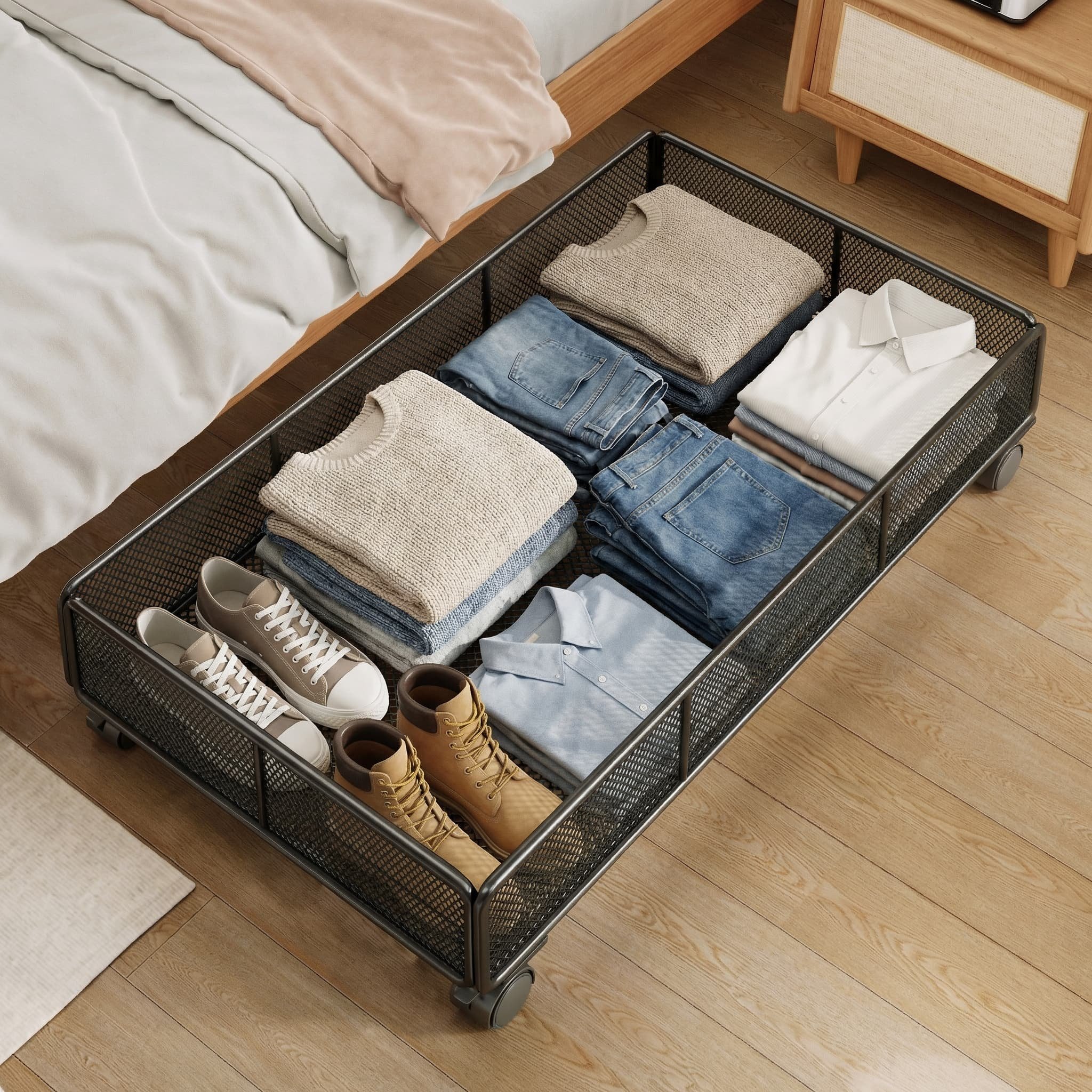 床底收纳箱扁平抽拉柜电视柜下置物架沙发底下带滑轮鞋子储物盒子,淘宝优惠券,粉丝福利购,淘宝优惠卷