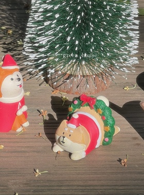 圣诞氛围感可爱猫咪树脂场景摆件