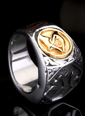 不动明王戒指男钛钢食指环霸气