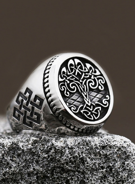 男钛钢欧美戒指艾尔登法环黄金树