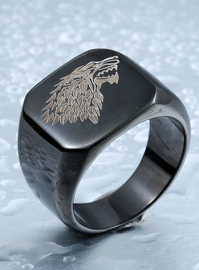 权利的游戏狼族钛钢男史塔克戒指