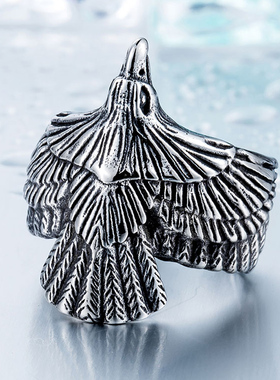 高桥金色老鹰钛钢戒指女霸气日韩