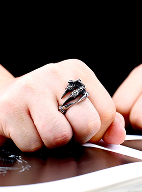 钛钢龙爪戒指男个性欧美指环日韩