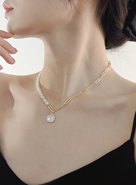 小众轻奢高级感不对称珍珠项链