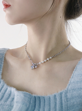 萌宠小兔高级不对称天然珍珠项链