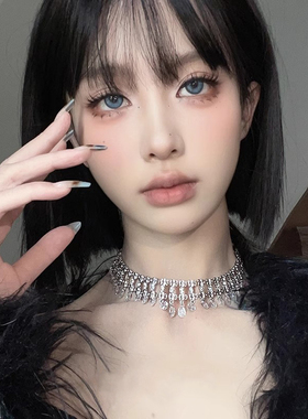 超闪水滴流苏项链女轻奢小众设计感锁骨链高级感颈链配饰