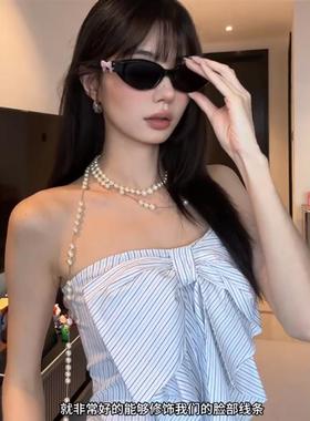 欧美轻奢小香风多层叠戴珍珠项链女2024新款长款vintage毛衣链潮