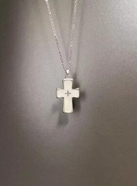 Vintage 古著 Maiden's Prayer项链粉色甜酷十字架吊坠项链锁骨链