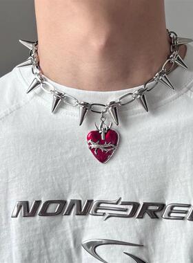 choker禁锢荆棘爱心铆钉朋克项链y2k万圣节哥特小众高级设计男女