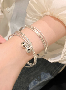 甜美仙气碎银多圈手链女镂空蝴蝶流苏手镯生日礼物手饰2023年新款