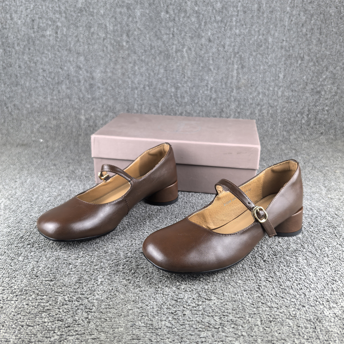 断码处理时尚复古风手工女鞋牛皮春秋季圆头浅口真皮玛丽珍单鞋女 - 图2