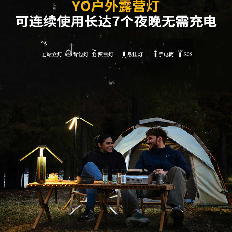 YO伸缩折叠帐篷灯三脚架露营灯超长续航台灯户外营地便携式野营灯,淘宝优惠券,粉丝福利购,淘宝优惠卷