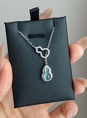 翡翠葫芦925银女福禄吊坠项链