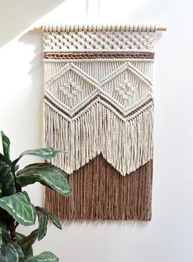 Homestay Decoration Ins Handmade Woven Diamond Tassel Tapest