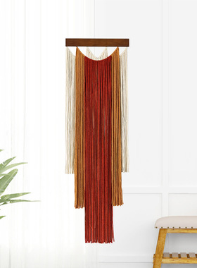 Wood Board Tassel Tapestry Hand-woven Gradient Homestay Bedr