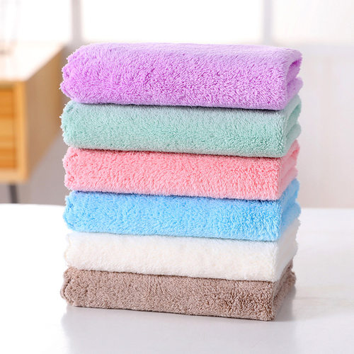 High Density ral Fleece Towel Cut Edge Wipe Hand Square Towe - 图1