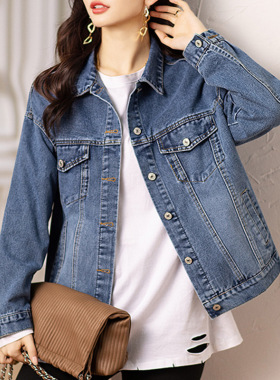 2026 Retro Short Denim Jacket Women's Thin Fashion Casual Ve