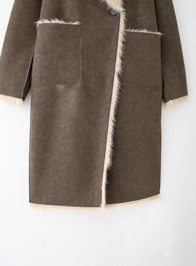 2026 Women's Style Reversible Long at With Large Lapel