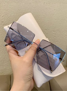 Metal Square Oversized Sunglasses Women Vintage Luxury Sun G