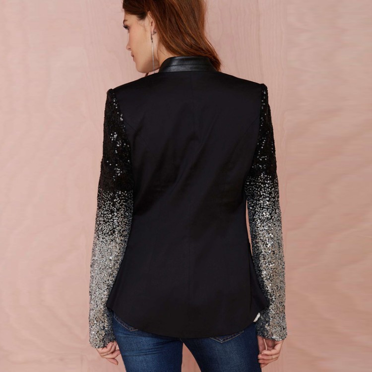 Ready Stock Wholesale Plus Size Blazer Women's Sequined Slim-图1