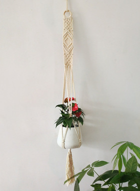 Bohemian Tapestry tton Rope Hand-woven Mesh Bag Plant Hangin