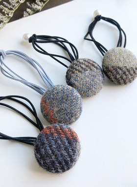 harristweed珍珠发圈包布扣头绳