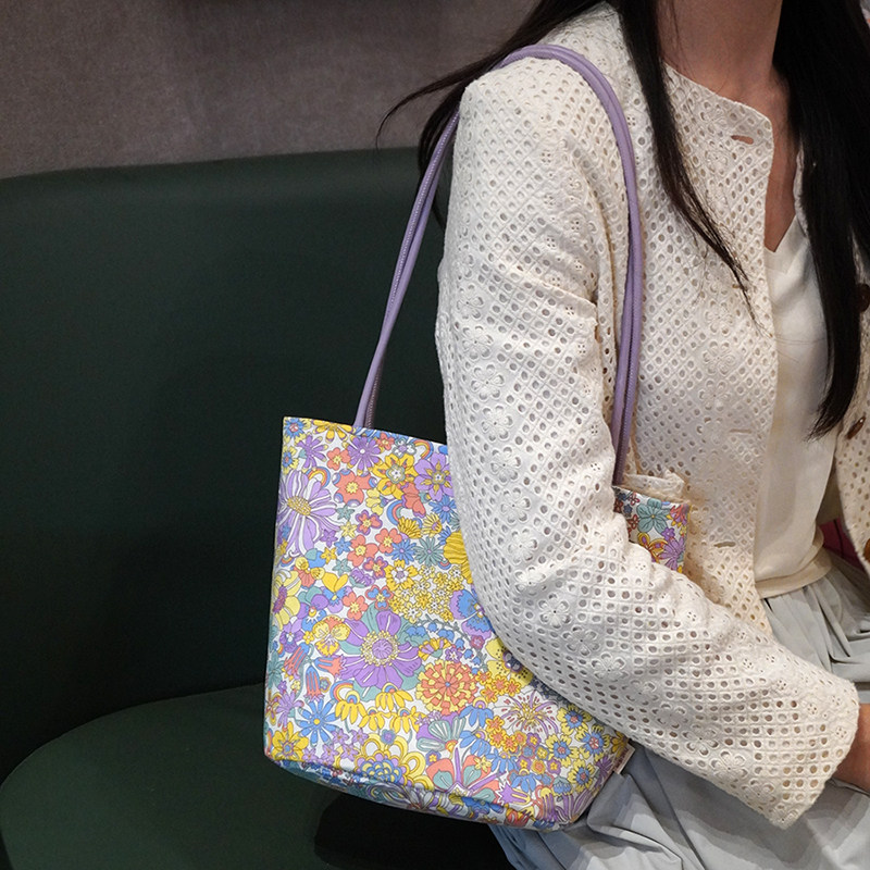 Liberty利伯缇印花水桶包小清新手拎包小众设计师单肩手提腋下包,淘宝优惠券,粉丝福利购,淘宝优惠卷