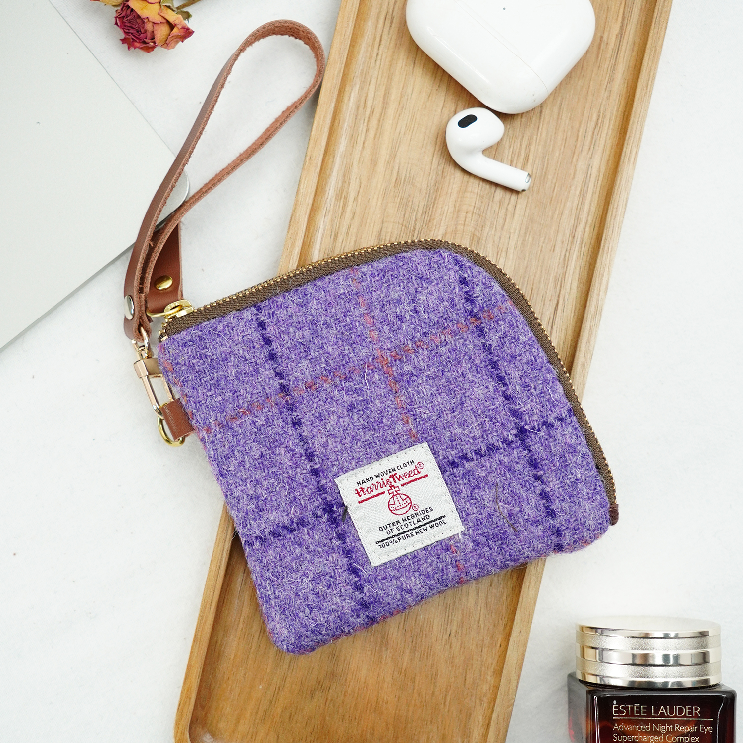 harris tweed哈里斯弯拉链卡包迷你钱包便携口红包小零钱包收纳包 - 图0