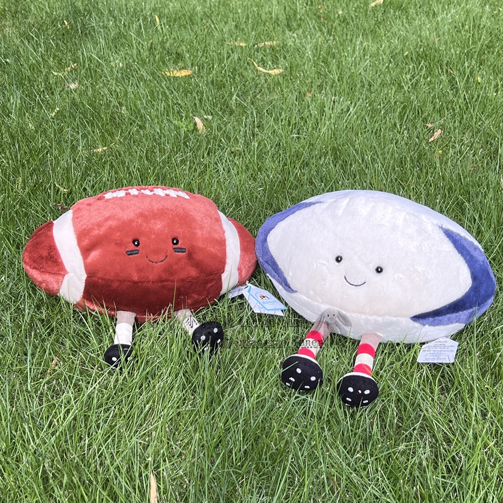 正品英国JELLYCAT 趣味运动篮足球 乒乓羽毛网球包挂男孩毛绒玩具 - 图1