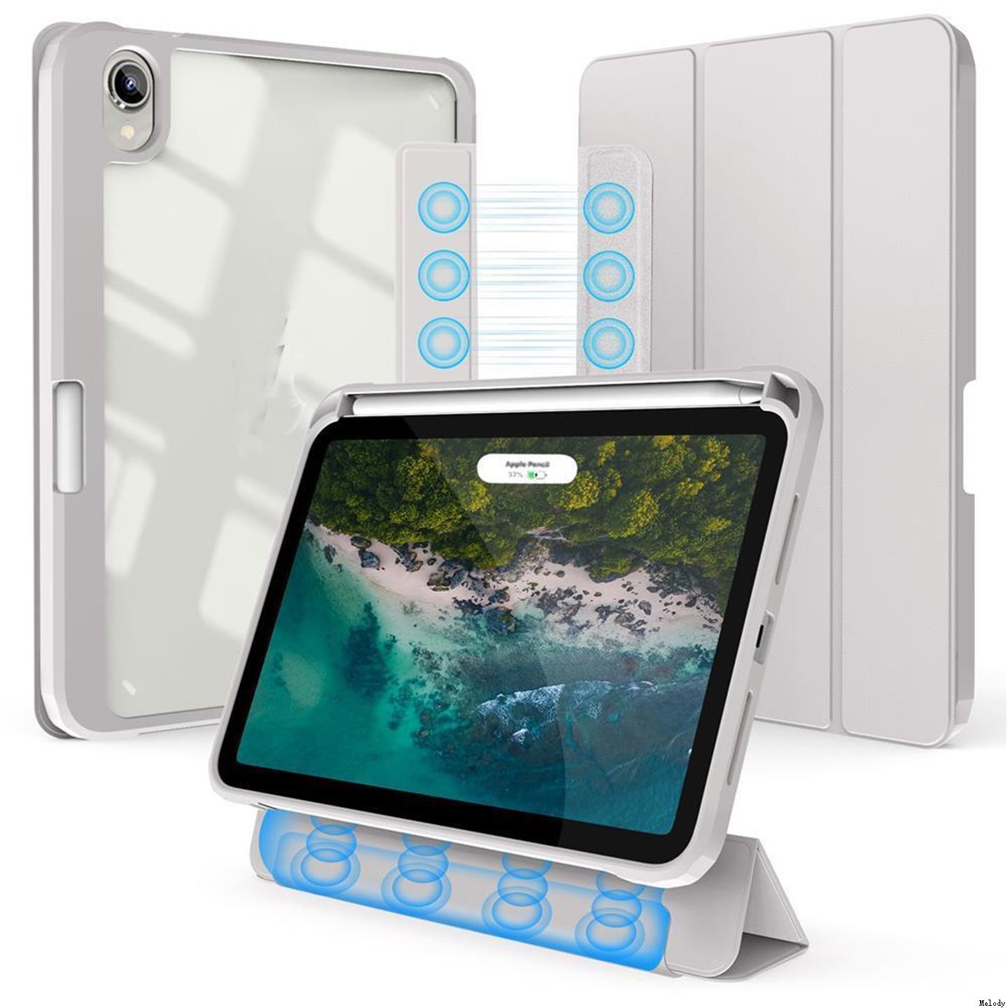 适用iPad Pro 11 12.9 Air4/5 pro 10.5 ipad 10.2 9.7 ipad 10gen Detachable Magnetic Case磁吸拆分保护壳 - 图1