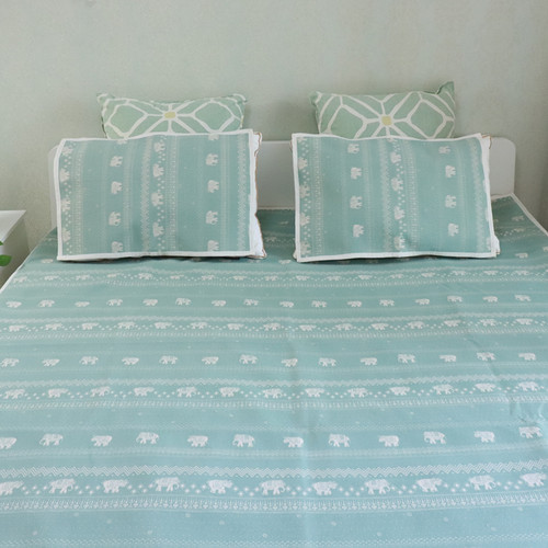 津唐【天津老帆布凉席】特厚加密纯棉老粗布夏凉白床单幼儿园棉布 - 图0